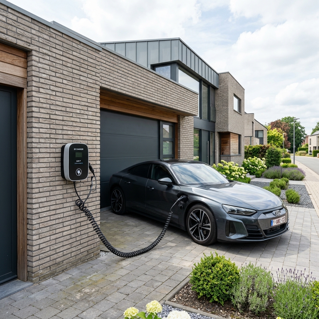 EV-laadpaal installatie met netverzwaring aan de Kapelstraat in Poperinge